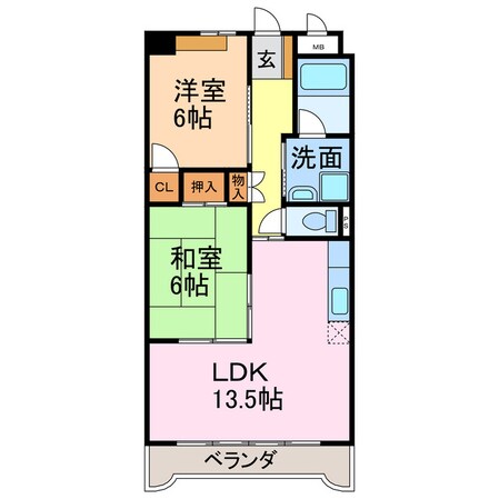 サウスヒルズ大清水の物件間取画像